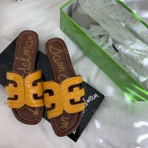 Sam Edelman Bay Slide Sandal (Dijon Croc)